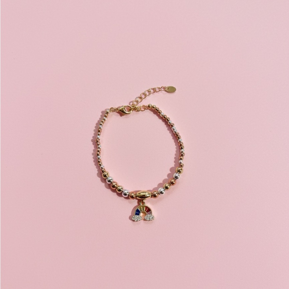 Gold Rainbow Charm Bracelet